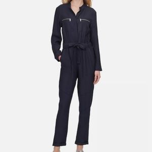 NWT DKNY Navy Blue Utility Jumpsuit Size 14